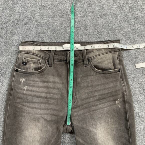 KanCan Jeans Womens 9/28 Gray Leo High Rise Ankle Skinny Distressed Raw Hem - Picture 6 of 12